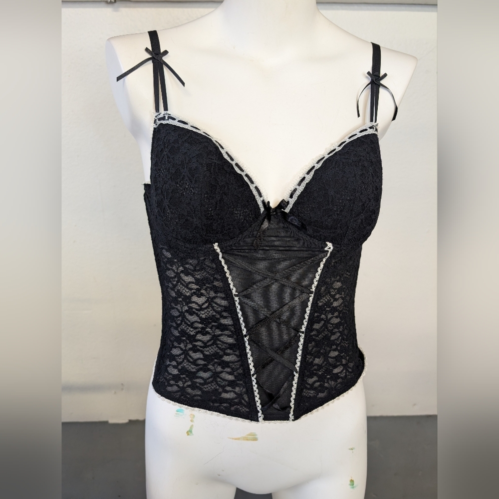 Bustier Secret Possessions Black Bustier Grunge Goth Size 34C NWT